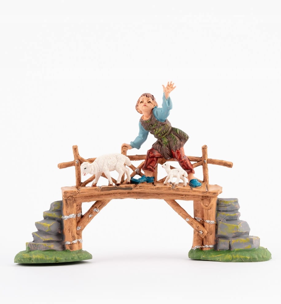 Chlapec na mostě – pro figurky o výšce 10 cm – Fontanini Tradiční Barvy