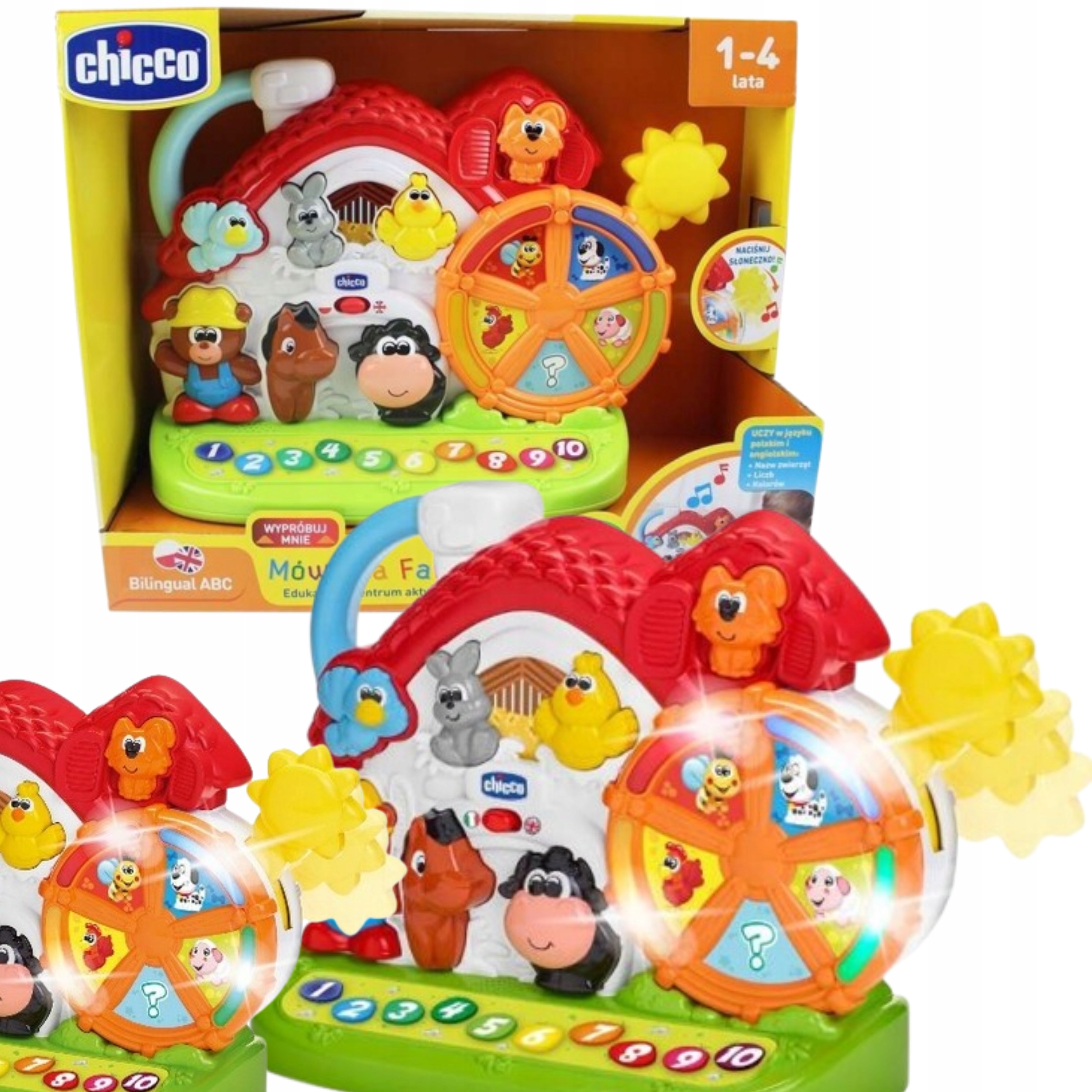 Chicco Interaktywna Farma Zabawka Edukacyjna Dwujęzyczna Mówi