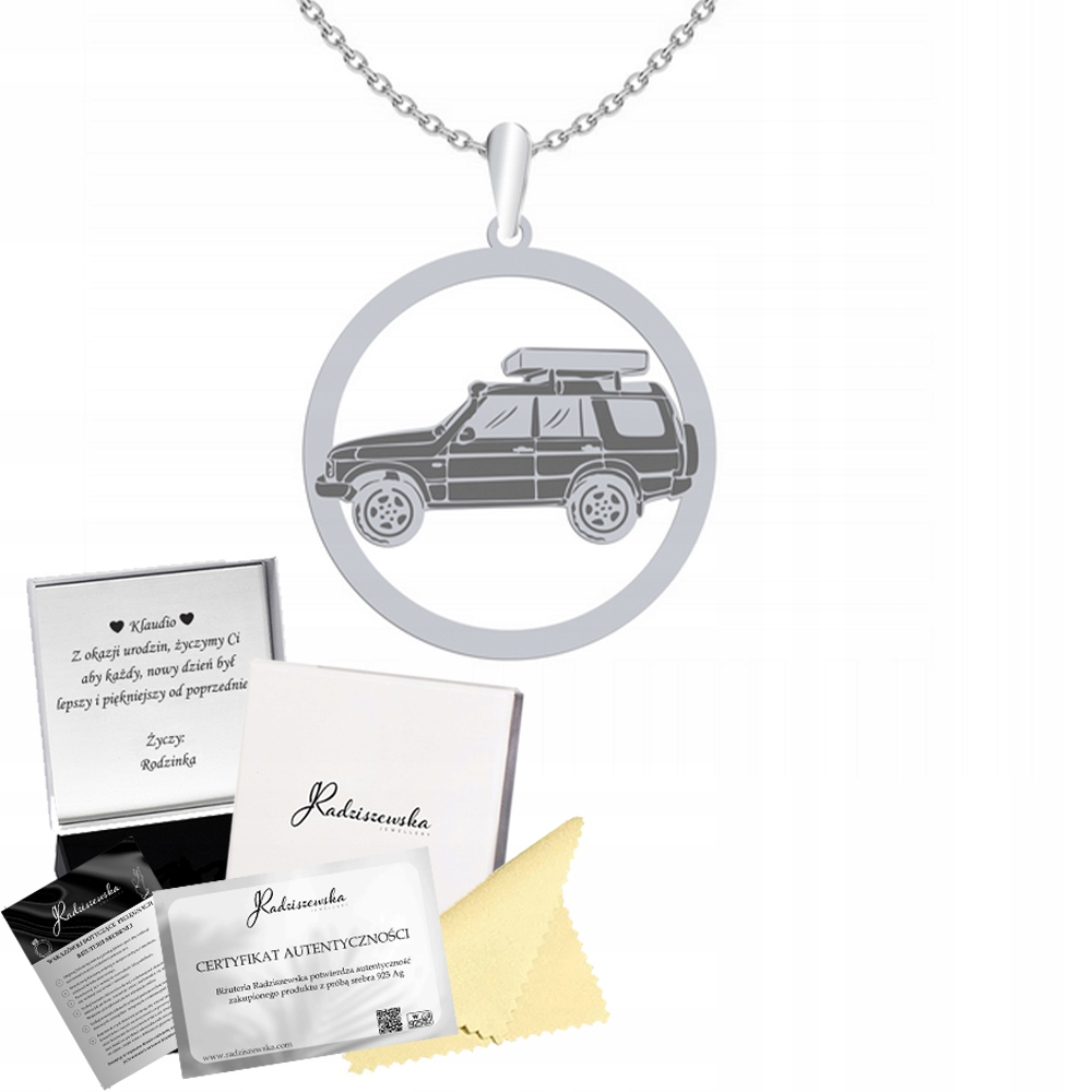 Stříbrný náhrdelník Auto Expediční Discovery Stříbro 925 Dárek Gravírování Bonus