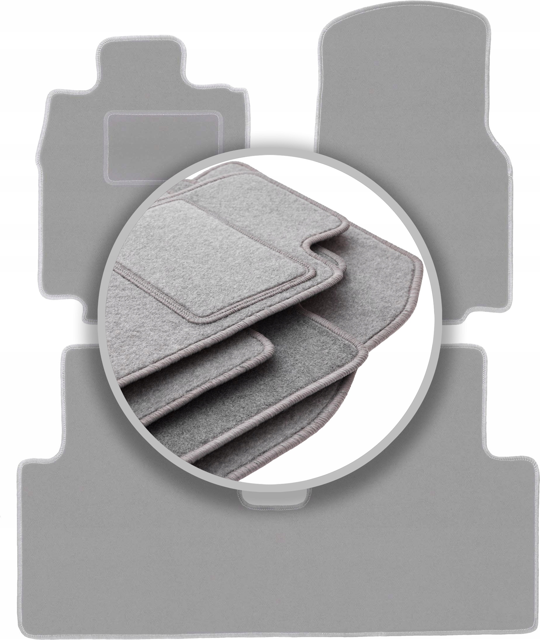 Velurové koberce Oslo šedé pro: Mercedes A W168 Family minivan 2001-2005