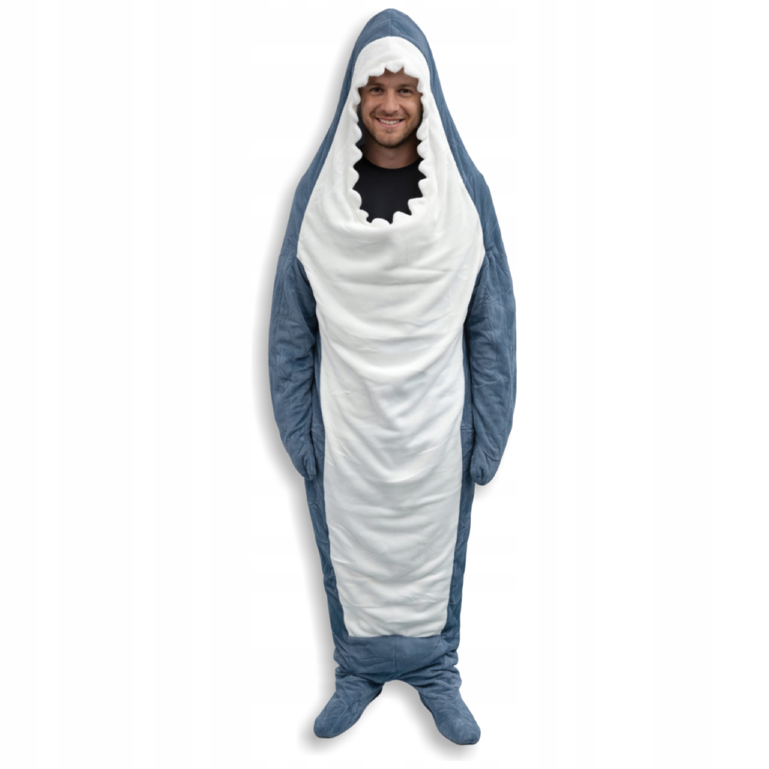 Pidżama Rekin Niebieski Ciepła Zimowa Natolatek 160 cm Rozmiar M Strój Bal