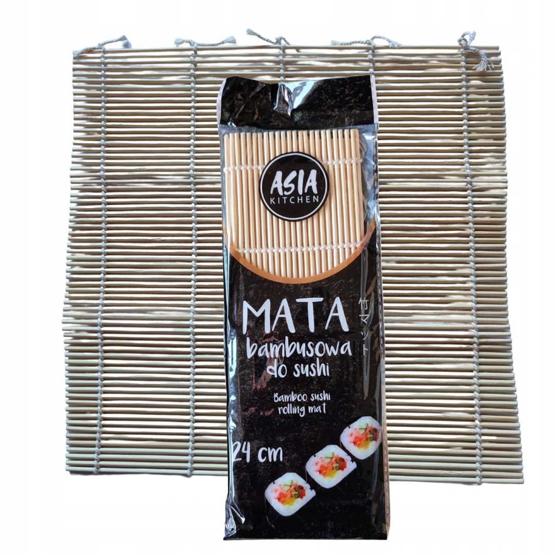 

Mata Bambusowa 24x24cm do Sushi Biała Makisu