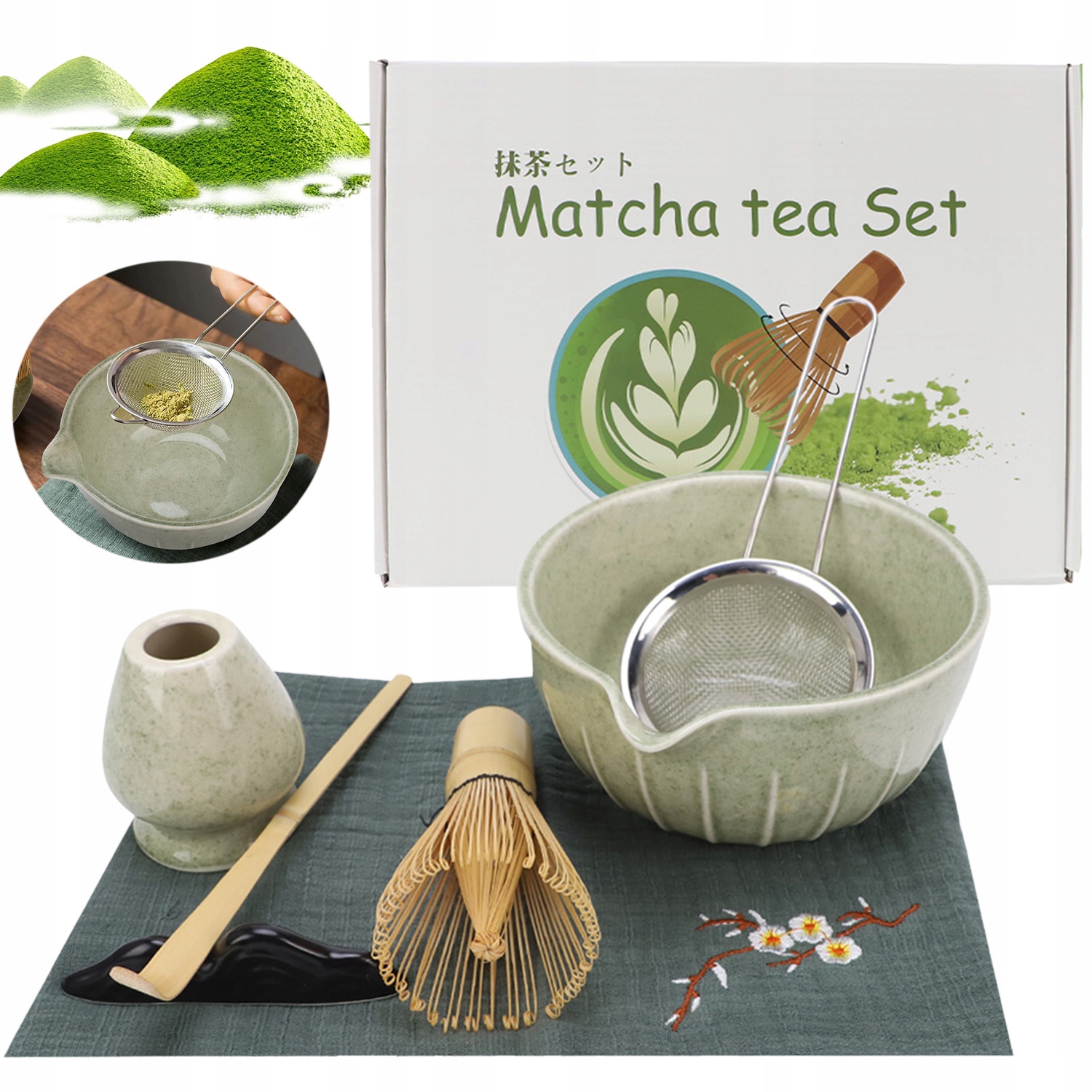Sada Na Čaj Matcha Bambusové Nářadí Pro Matchu Premium Dárek 7V1