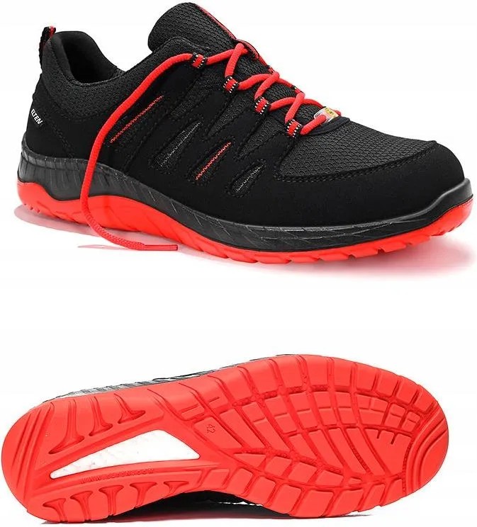 Elten Maddox Low Esd S3S Buty Robocze Męskie Czarno Czerwone Rozm. 46