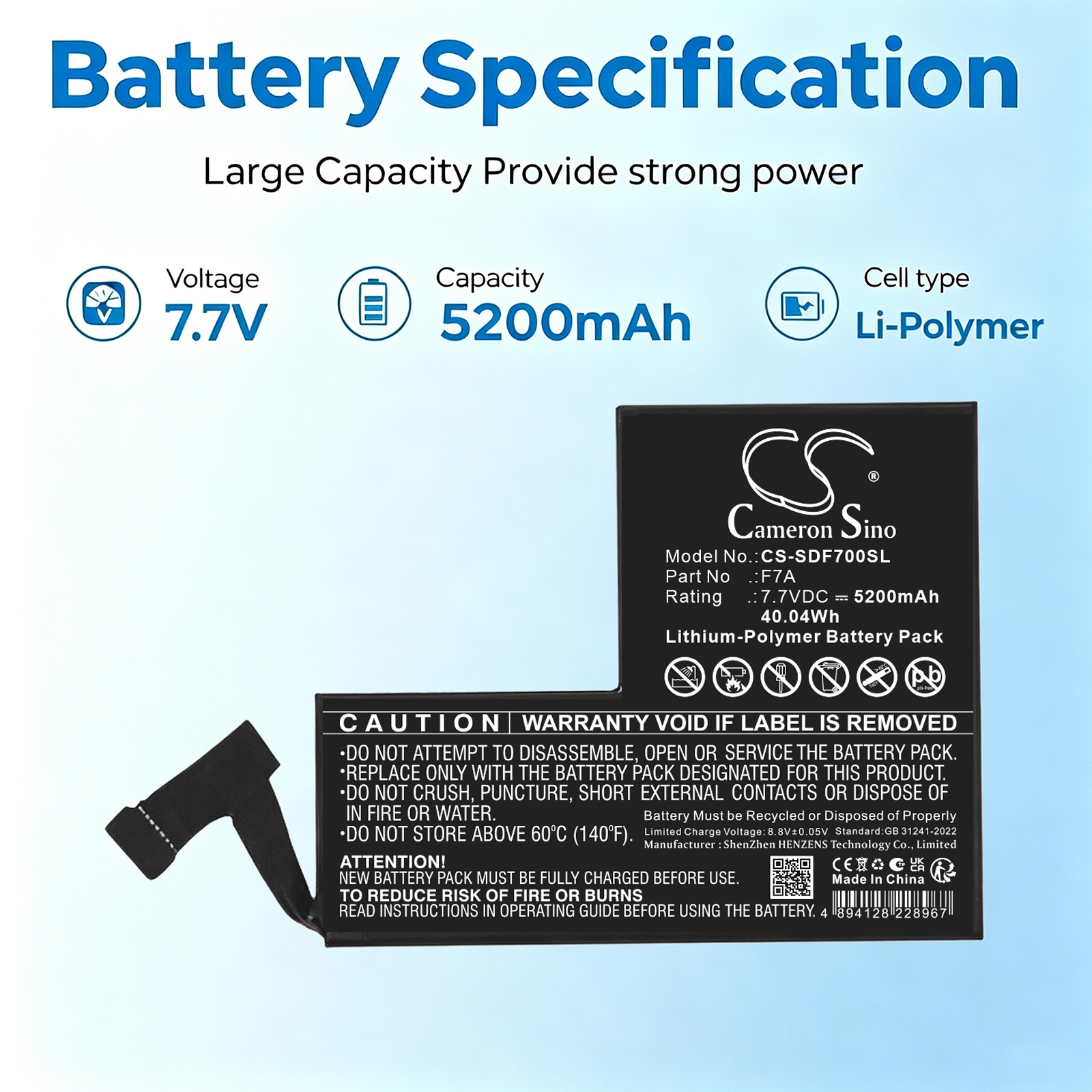 Bateria TECHTEK CS-SDF700SL Li-Polymer 5200mAh kompatybilna z [steam] deck