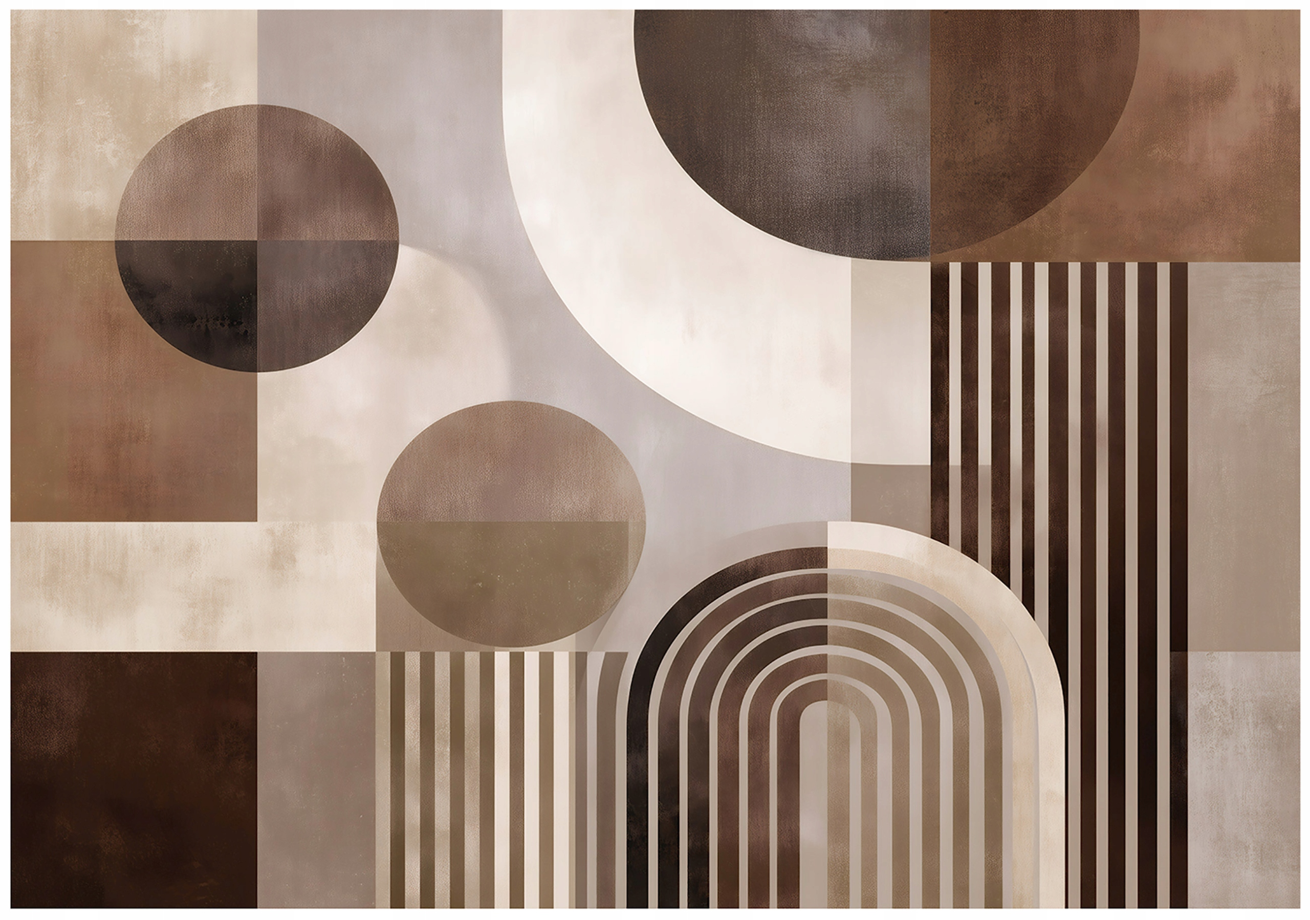 Fototapeta Art Deco Abstrakce Hnědá Béžová Geometrická Retro 250x175