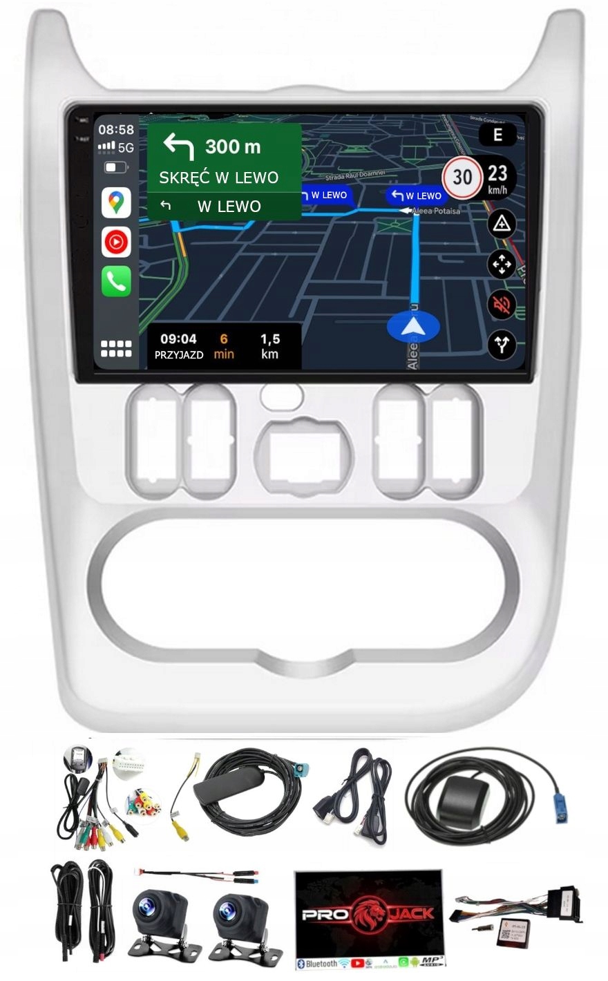 Rádio Navigácia Gps Android Carplay Dacia Duster 2010-2013 6GB 128GB Sim