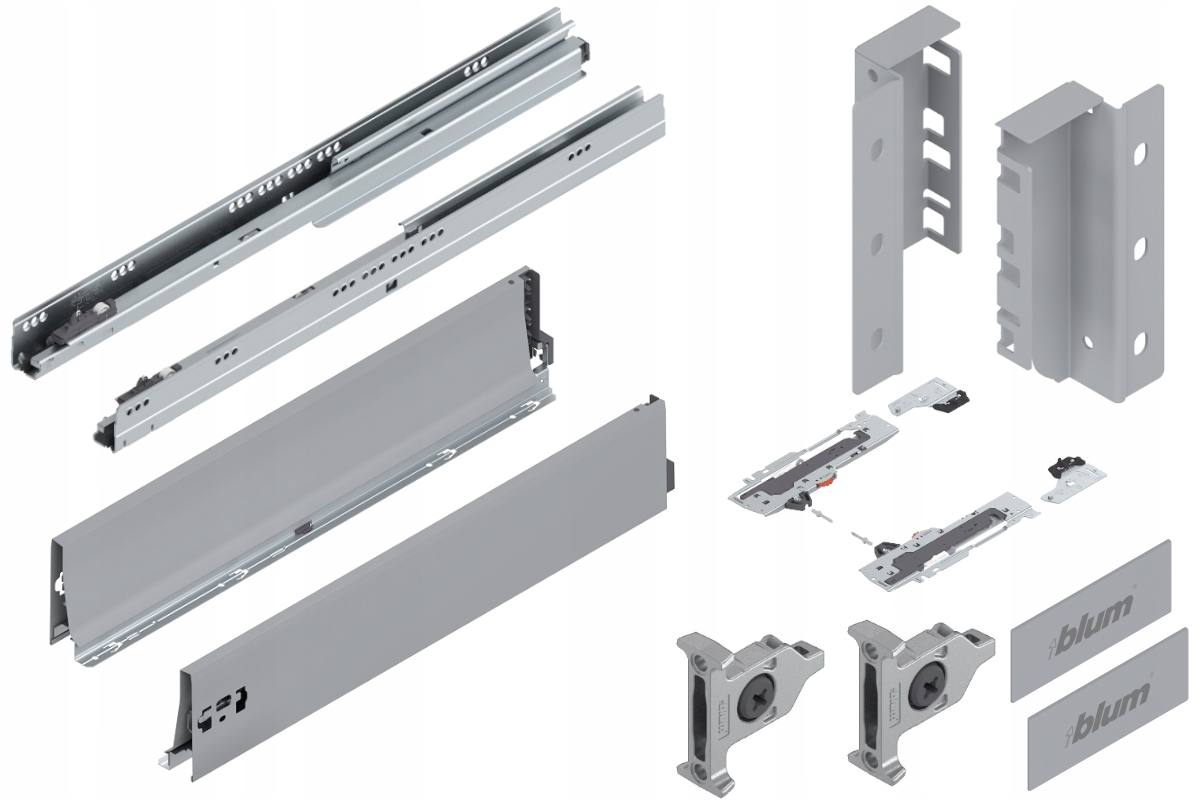 Blum Šuplík 650 Zásuvka střední Tip-On K šedá