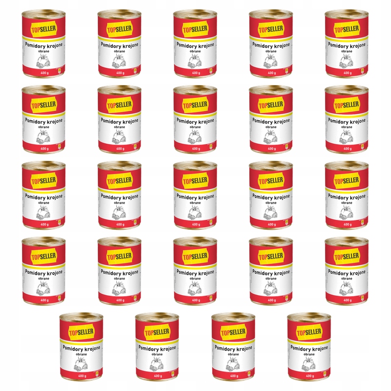 Topseller Pomidory krojone, obrane w soku pomidorowym 400 g X24