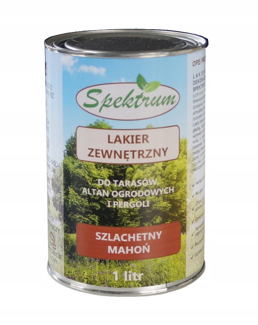 Lakier zewnętrzny do drewna SPEKTRUM 5l Mahoń