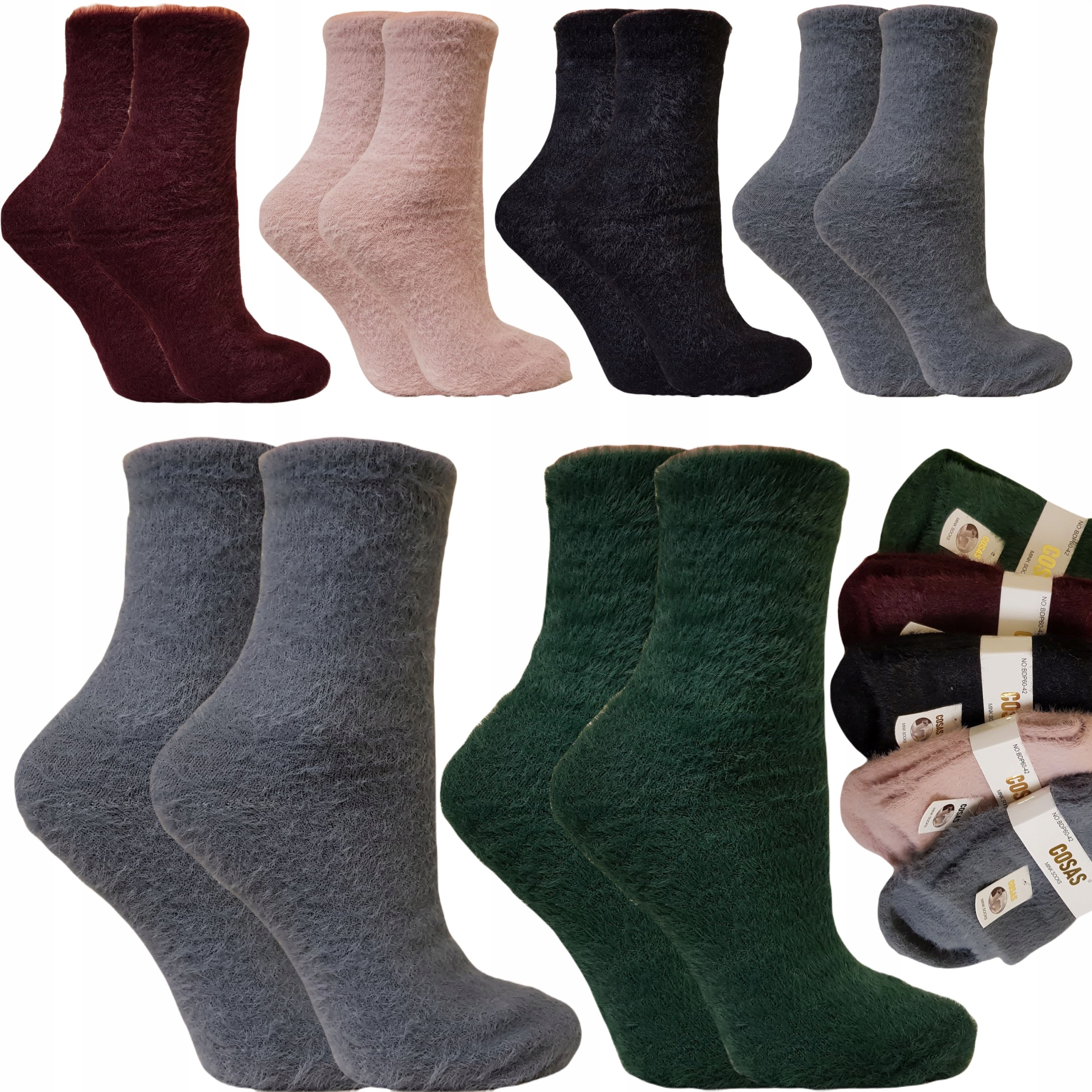 

6x Skarpety damskie Futerko ciepłe jakość