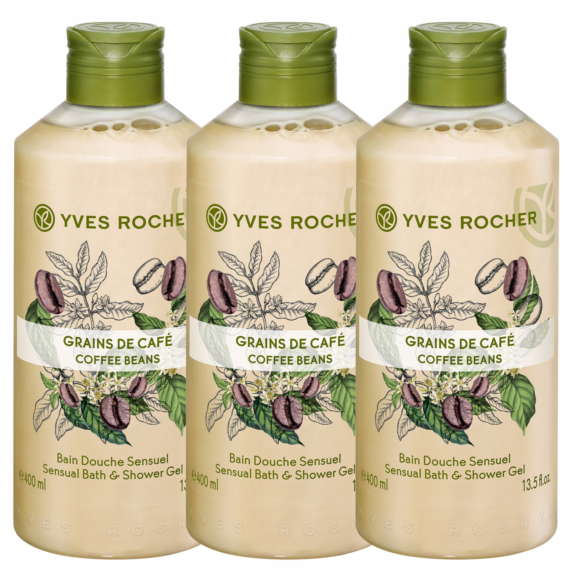 

3x Żel pod prysznic Yves Rocher Ziarna Kawy