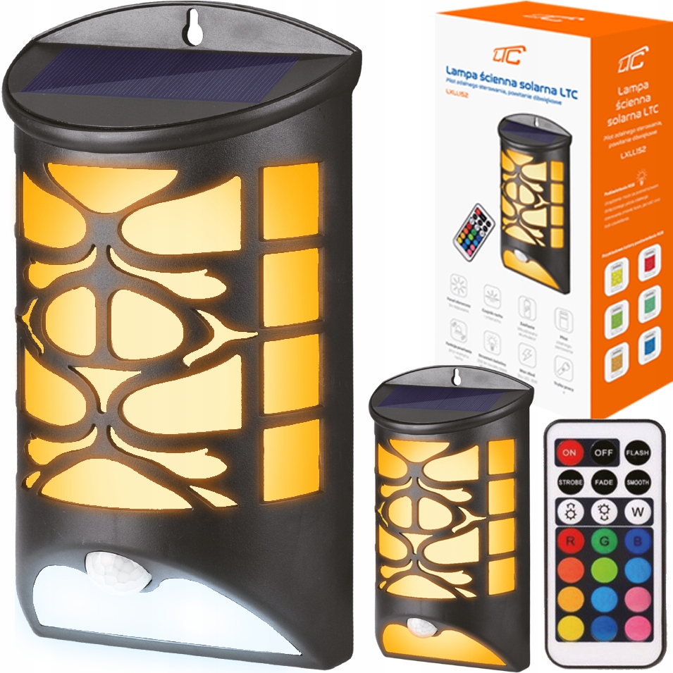 

Lampa Ozdobna Ścienna Solarna Pilot Czujnik Ruchu