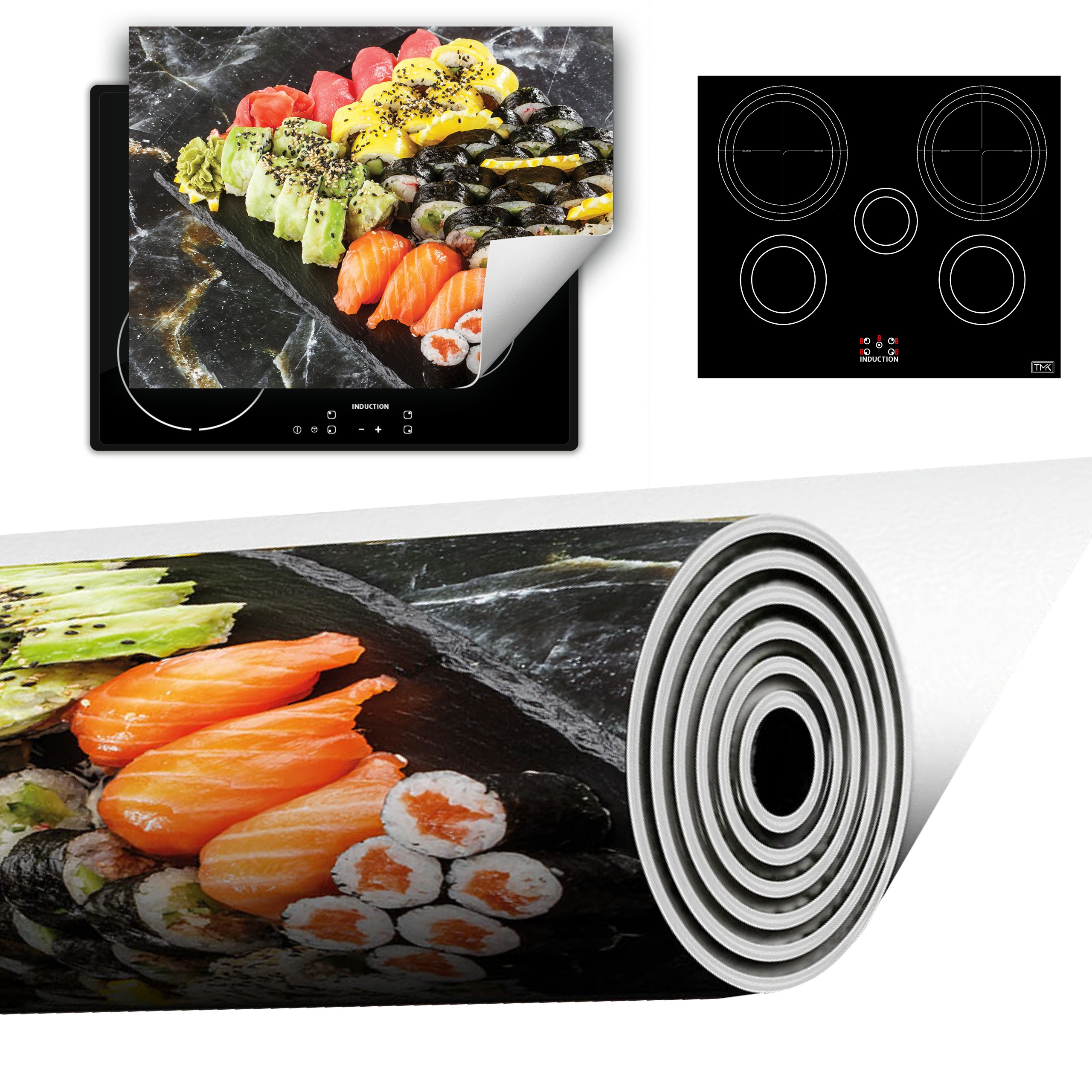 Vinylová Podložka Do Kuchyně Více Místa 70x52 sushi mramor