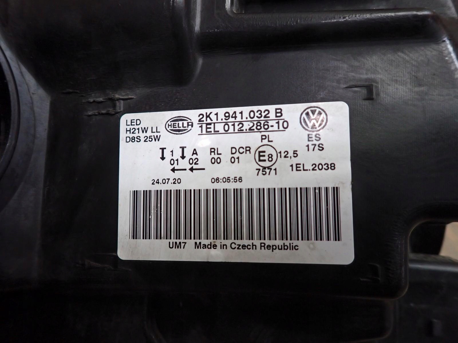 light right REFLEKTOR right BI XENON VW CADDY 4 IV 2015-2020R 2K1941032B