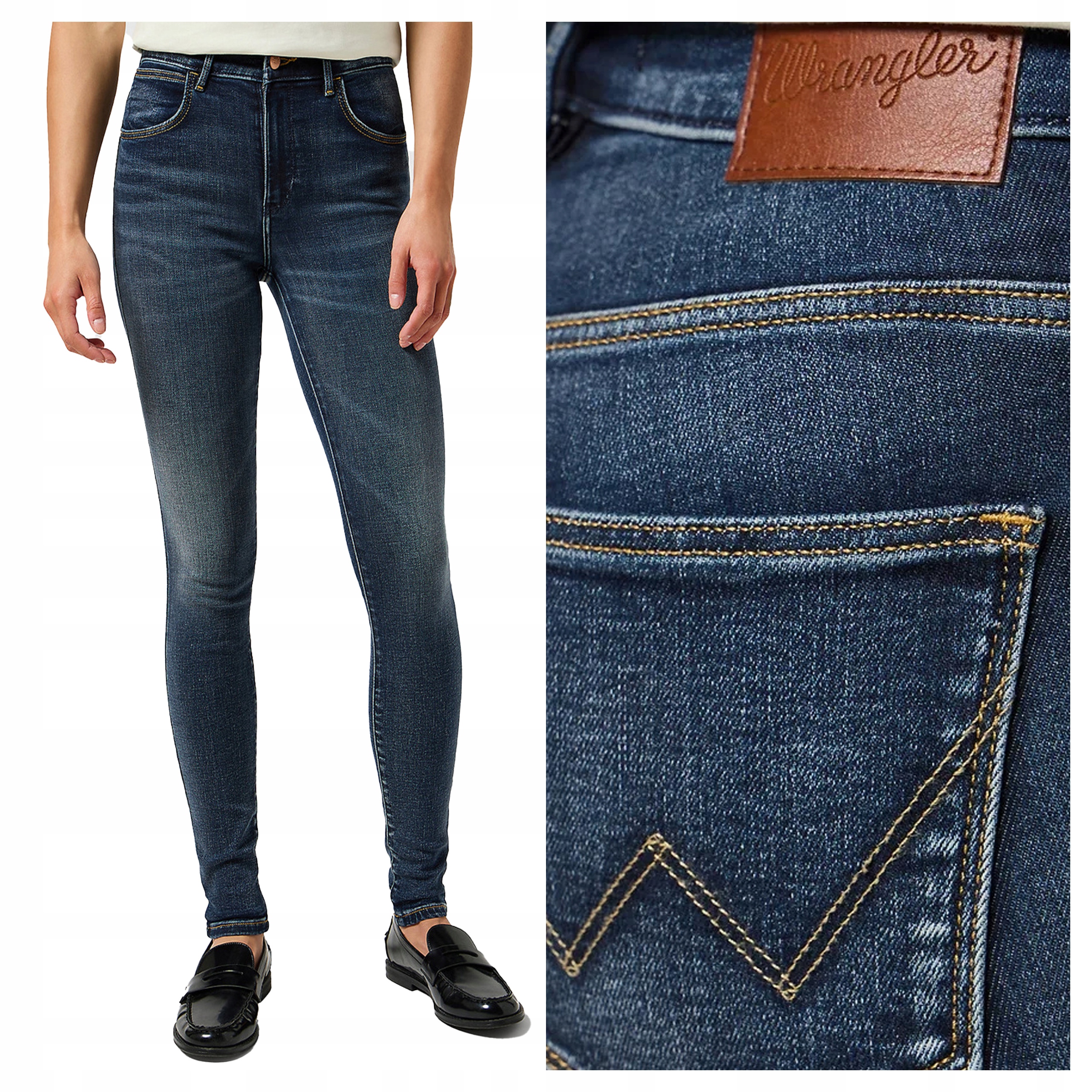 Wrangler High Skinny W27 L30 Dámské džínové kalhoty džíny Přizpůsobené