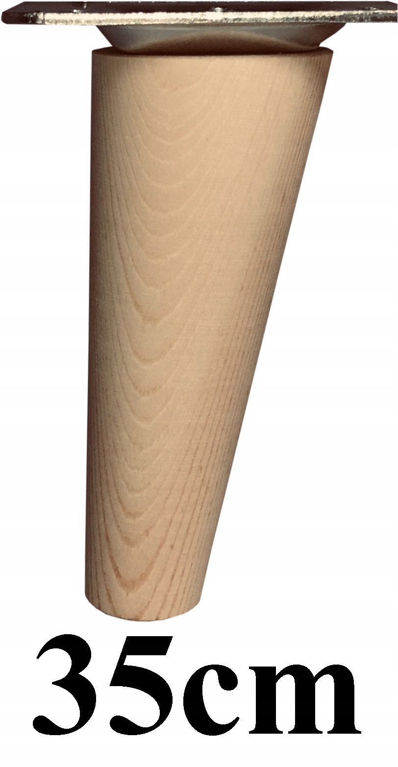 

Nogi Nóżki drewniane zwężane Skosne 35cm blacha