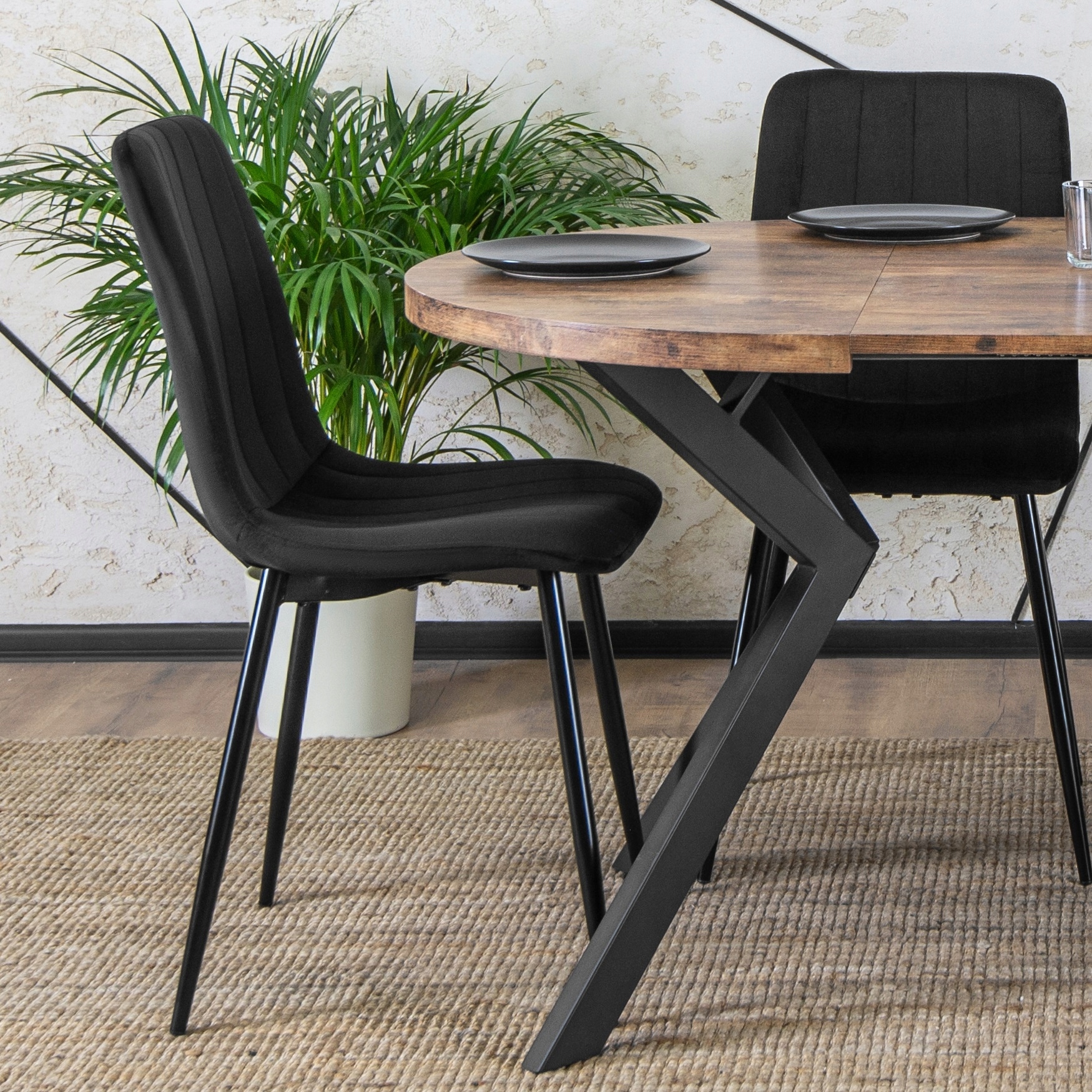 Stół Okrągły Rozkładany Nowoczesny Jadalnia Salon Loft Dąb Rustykalny LUKAS Szerokość mebla 100 cm