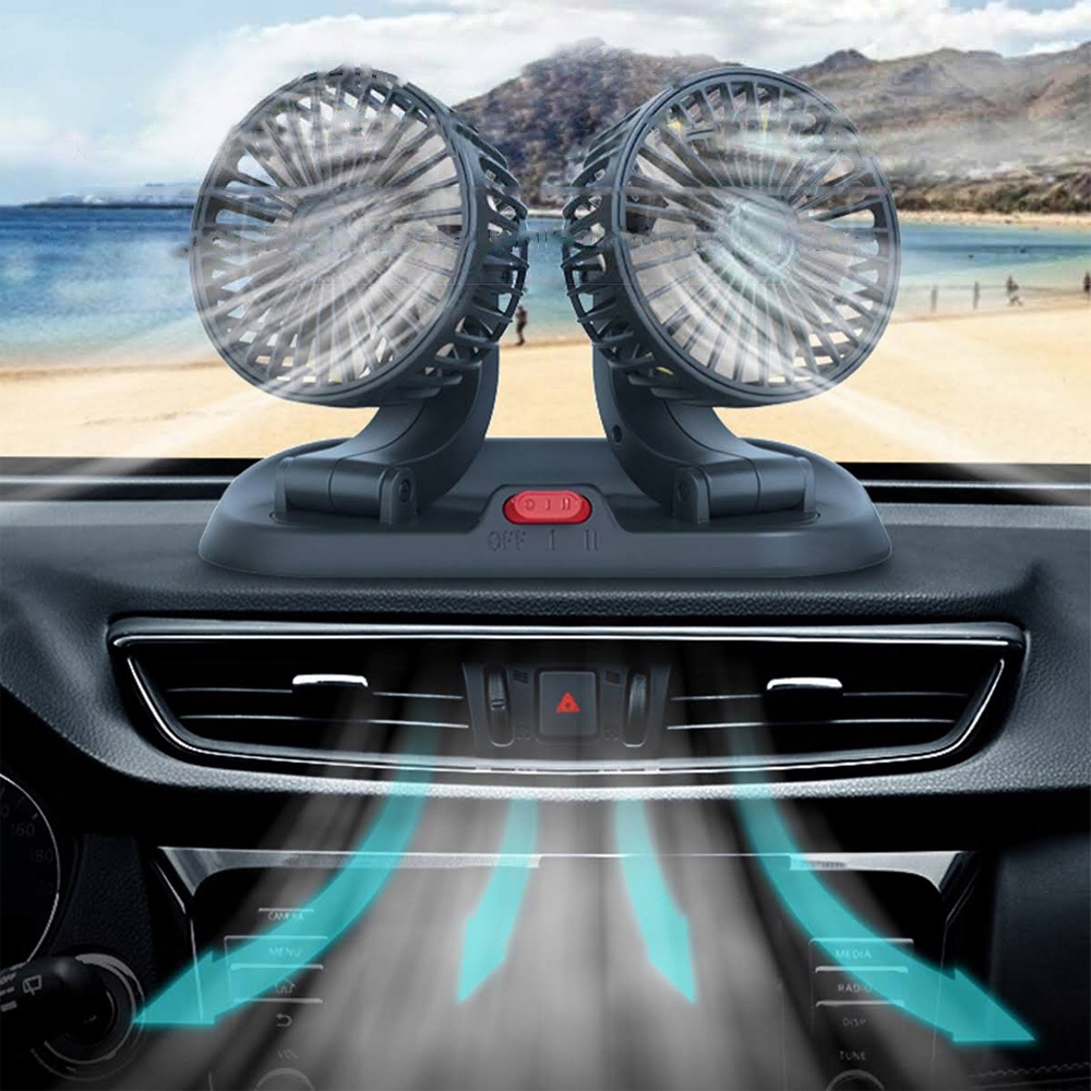 WIATRAK PODWÓJNY SAMOCHODOWY 360° WENTYLATOR USB Kod producenta CR7525LK