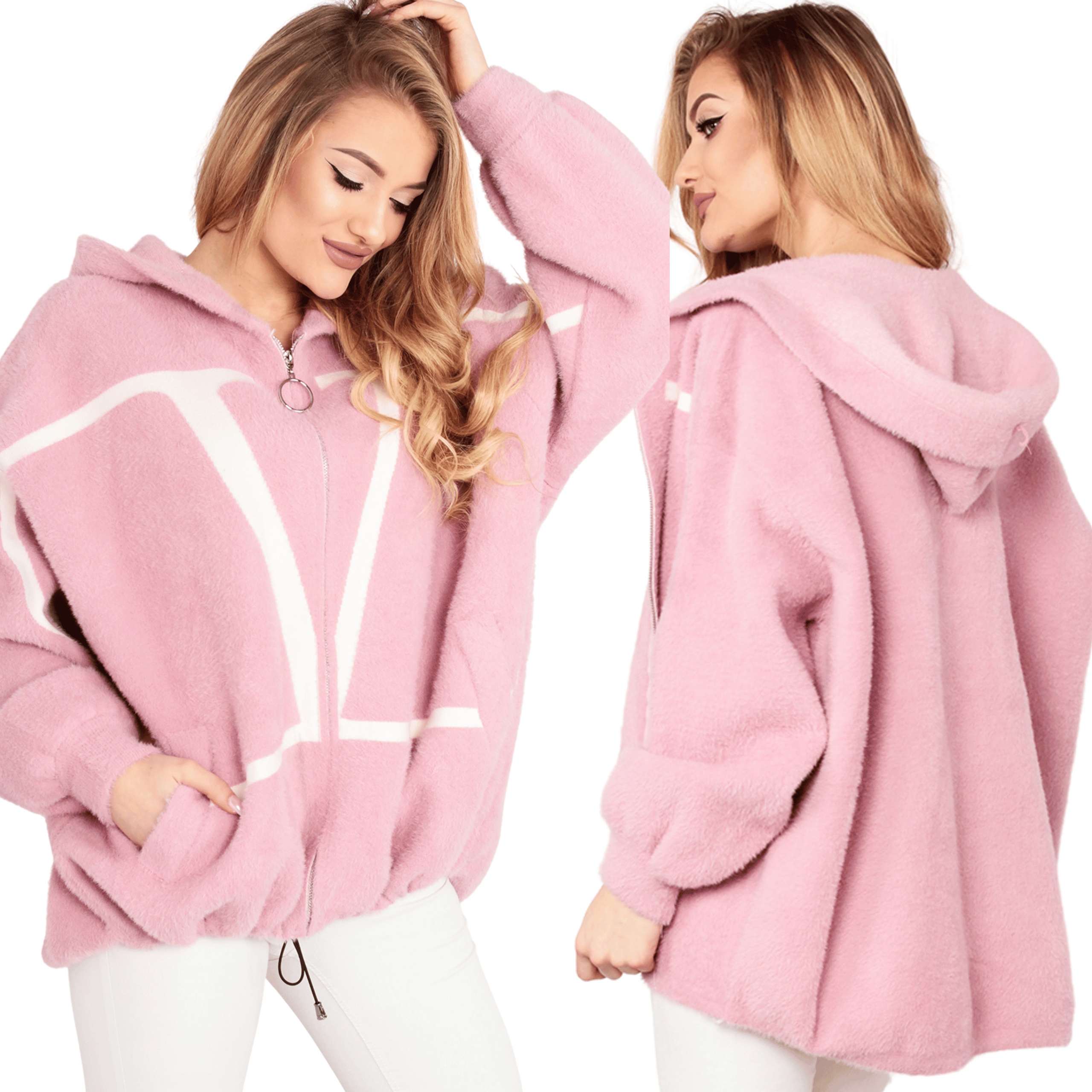 Kurtka Sweter Bluza Alpaka Damska Kobieba Modna Plus Size 2021