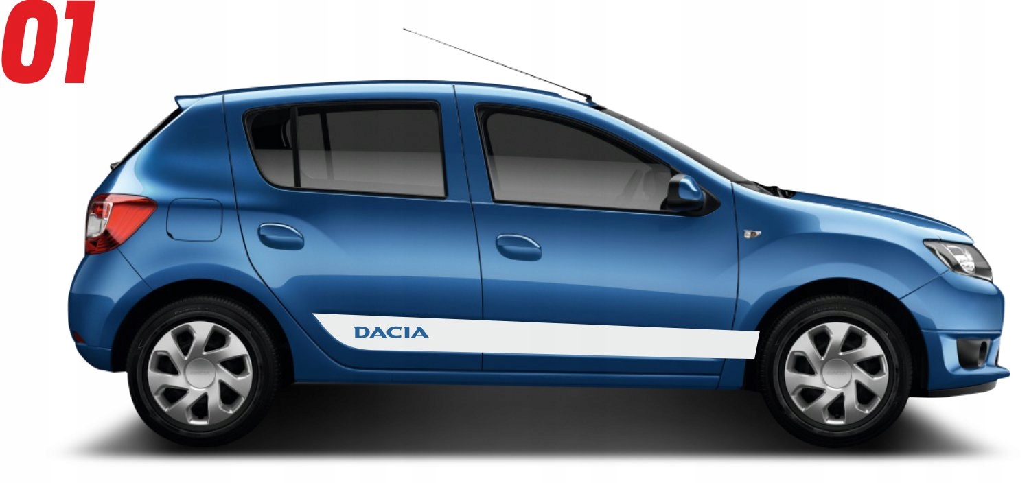 Samolepky Dacia Sandero boční pruhy Fólie Dlouholetá 01