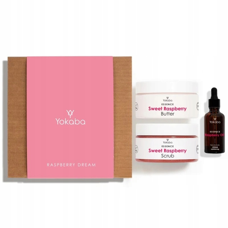 Zestaw Prezentowy Peeling Masło Olejek Malina Yokaba Raspberry Dream