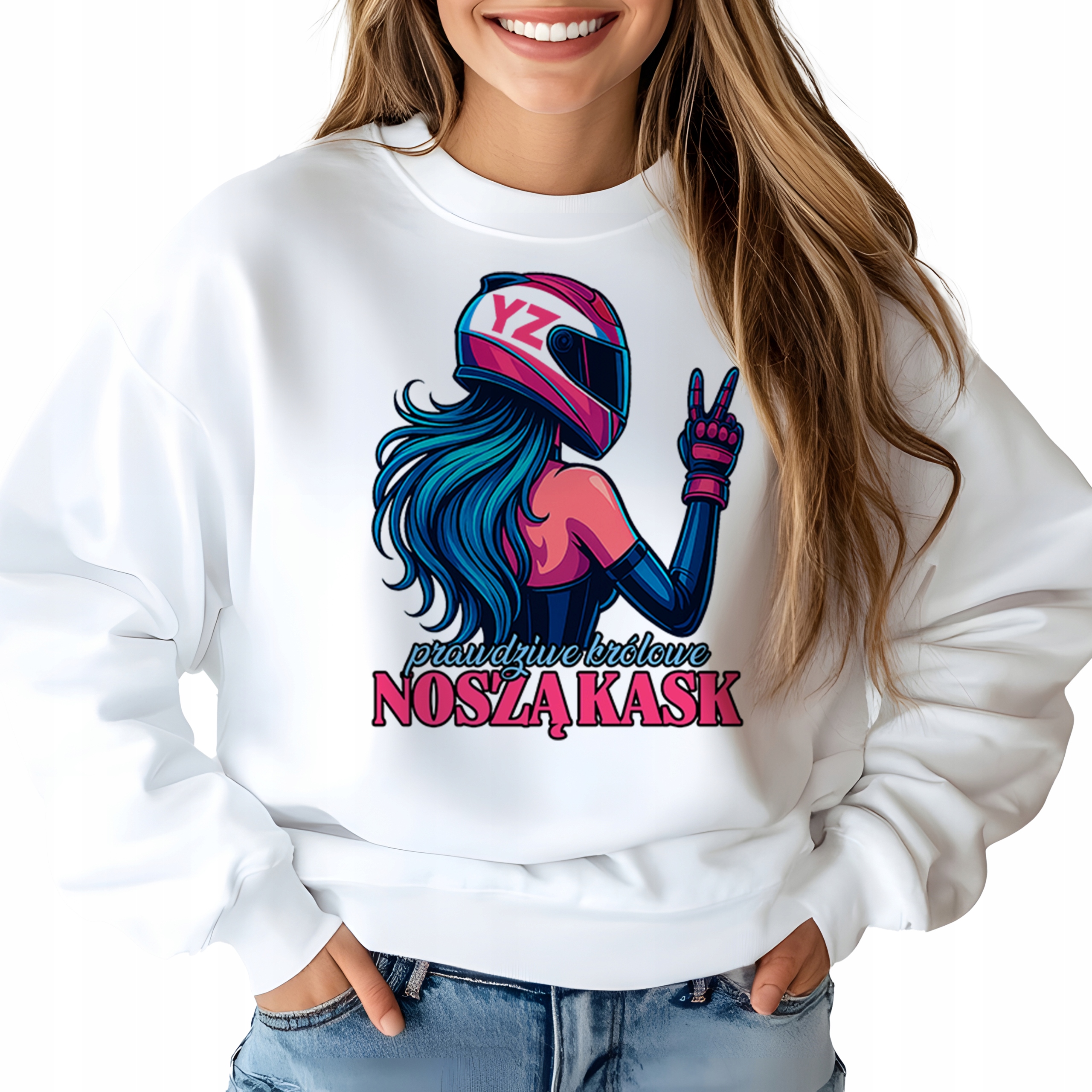 Mikina jako Dárek pro motorkářku Skutečné královny nosí přilbu M