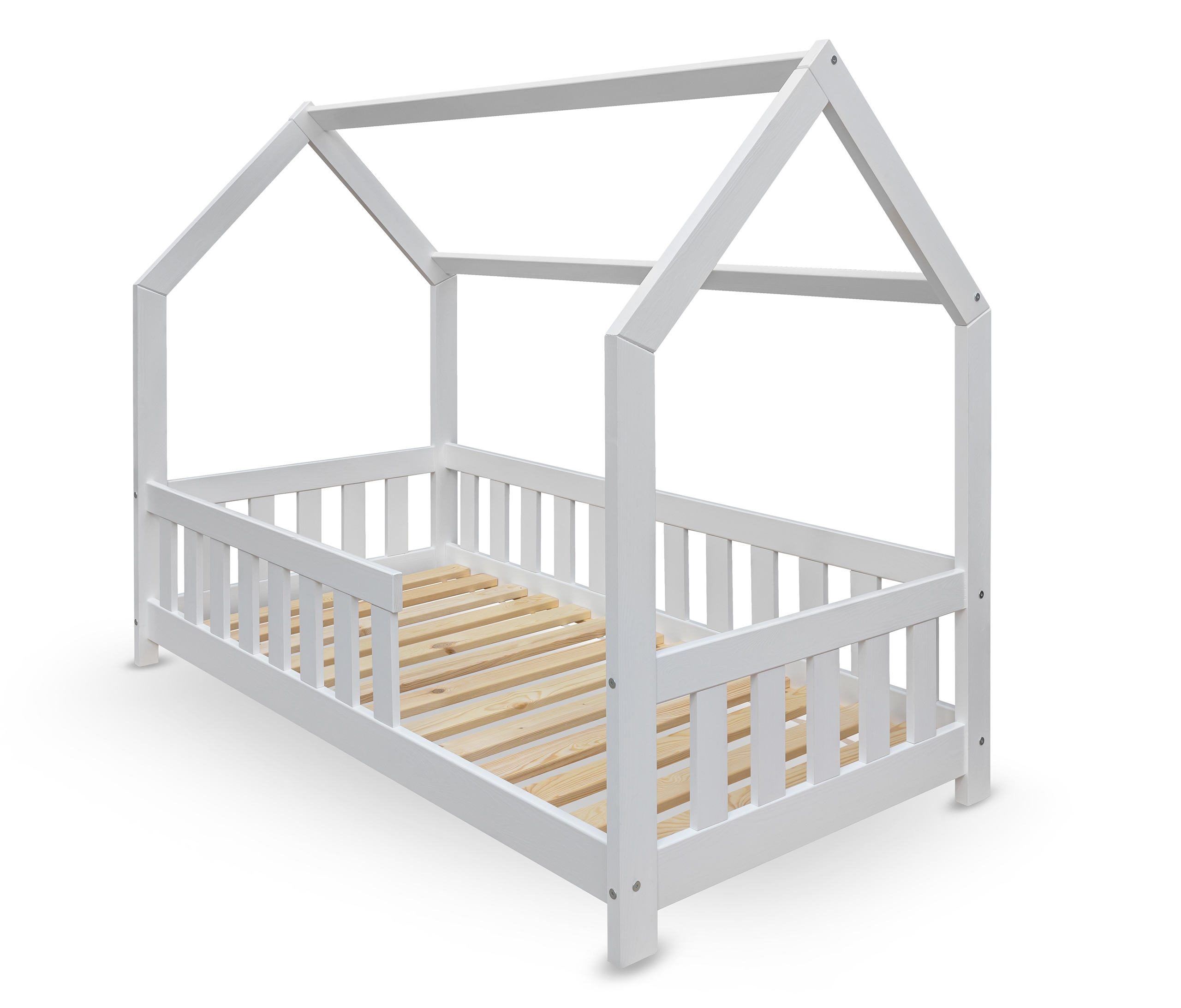 Сосновая кровать коттедж Белый 80x160cm