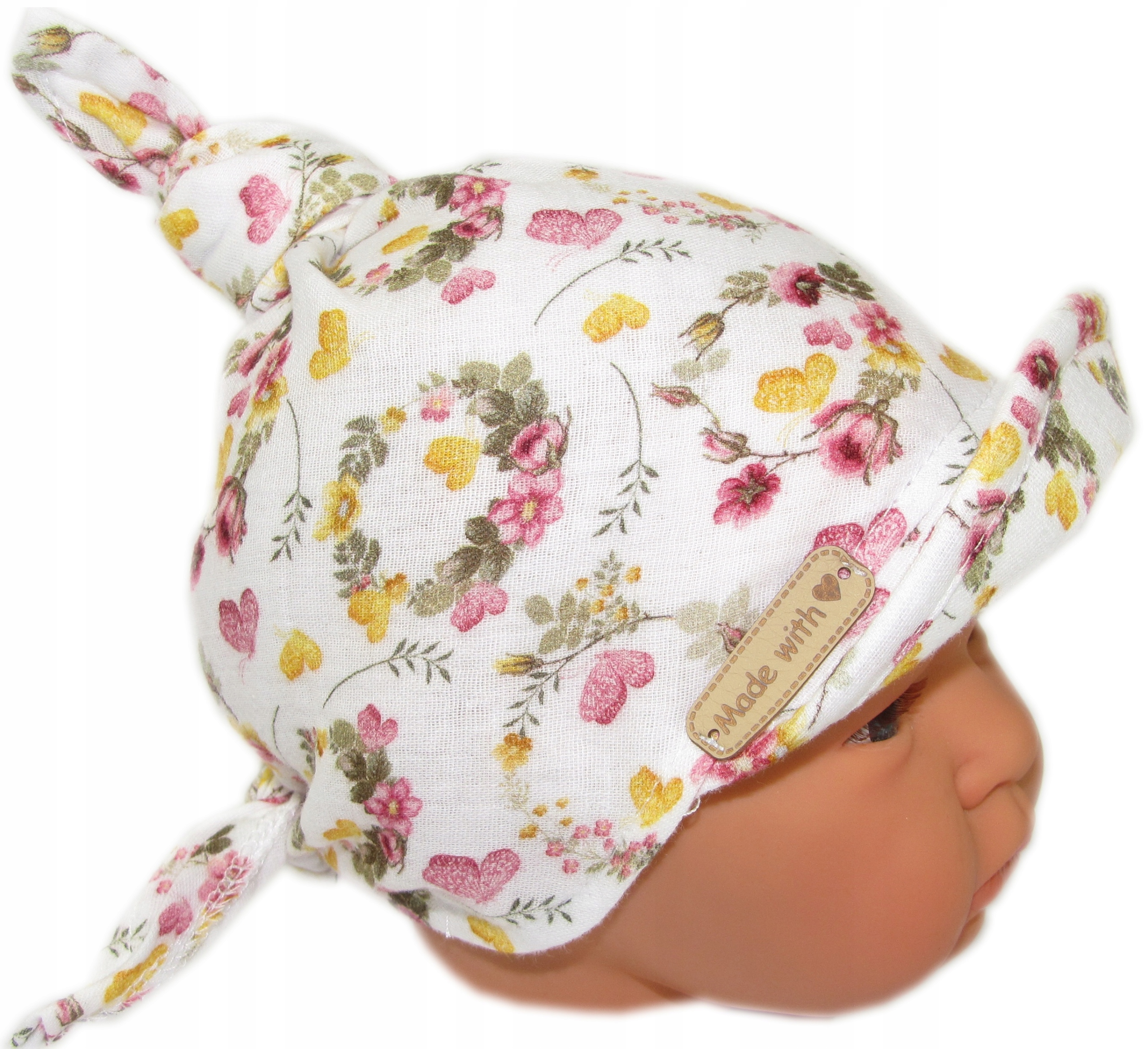 

Chustka Z Daszkiem Muślinowa Double Gaze Flowers