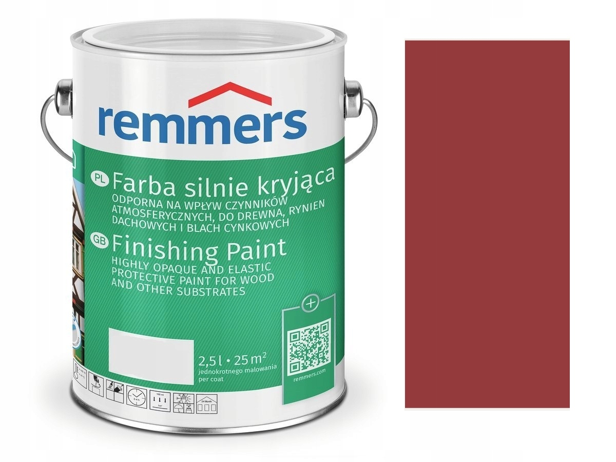 Remmers DeckFabre farba silnie kryjąca Czerwień Szwedzka 2,5L