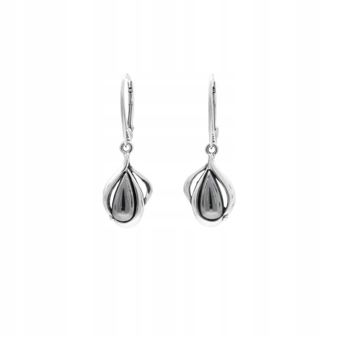 Náušnice s hematitem stříbro