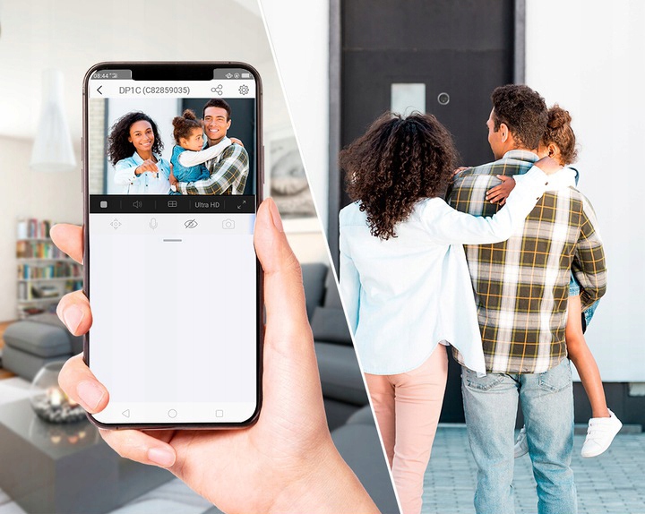 Wizjer elektroniczny DP1C EZVIZ DP1C WiFi z kamerą IP smart dzwonek Stan opakowania oryginalne