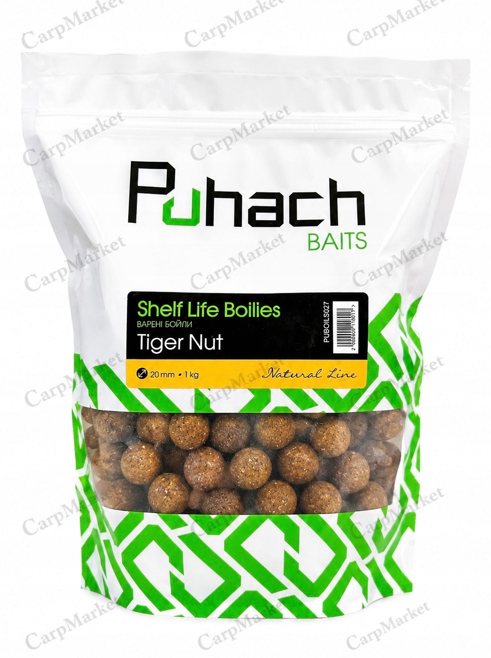 Puhach Baits Natural Line Shelf Life Boilies 20 MM 1 Kg Tiger Nut