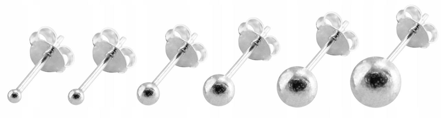 

Versil kolczyki kulki zestaw 6 sztuk srebro 0,925