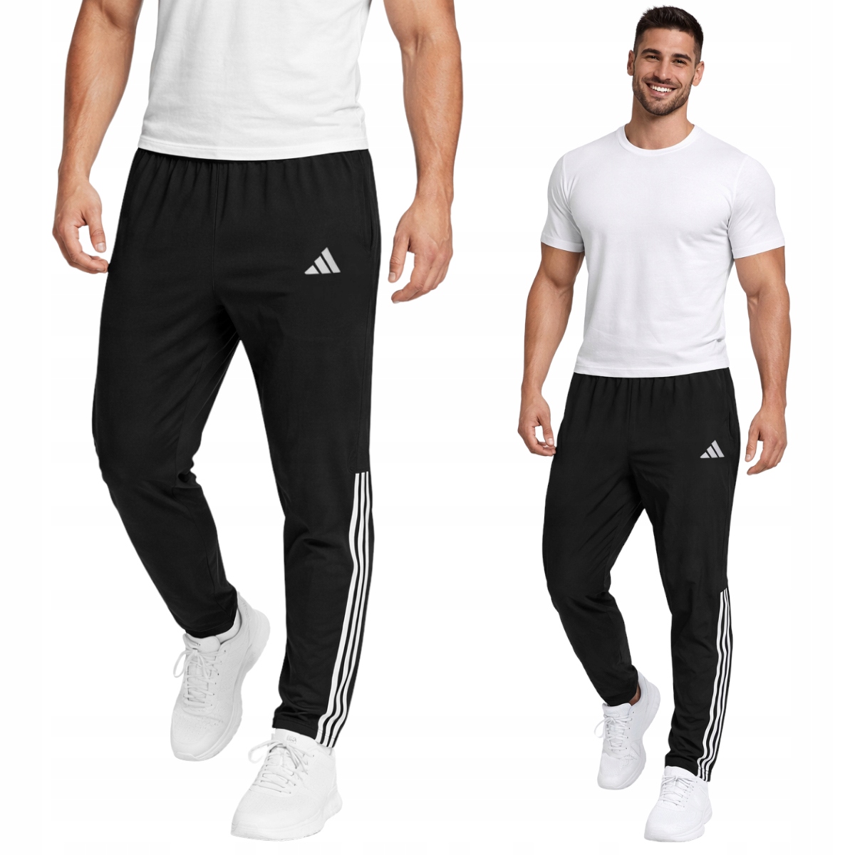 Spodnie Adidas Tiro Męskie Zapinane Kieszenie Dresowe Czarne 3 Paski r. S