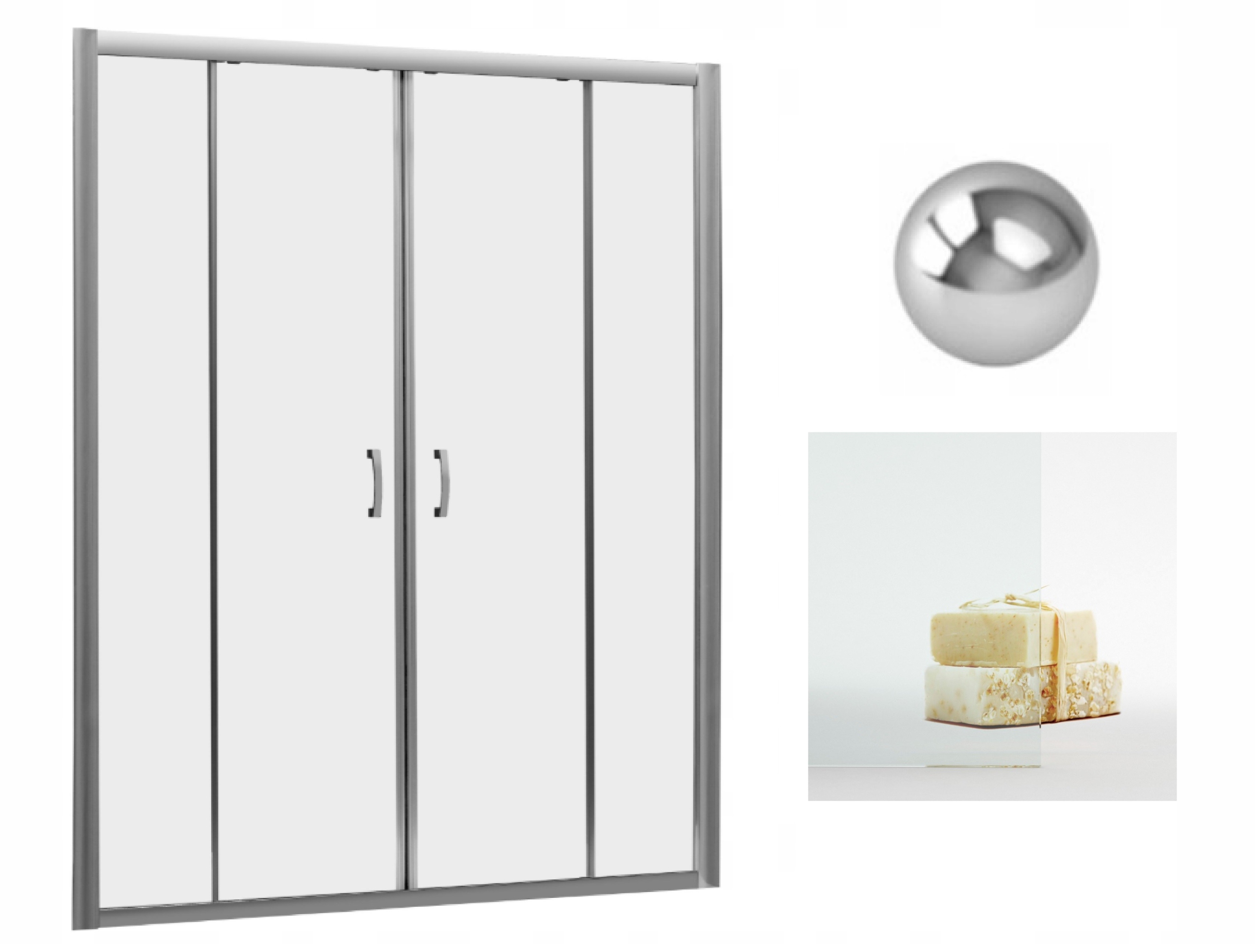 Drzwi prysznicowe Radaway Premium Plus Dwd 150x190 przejrzyste