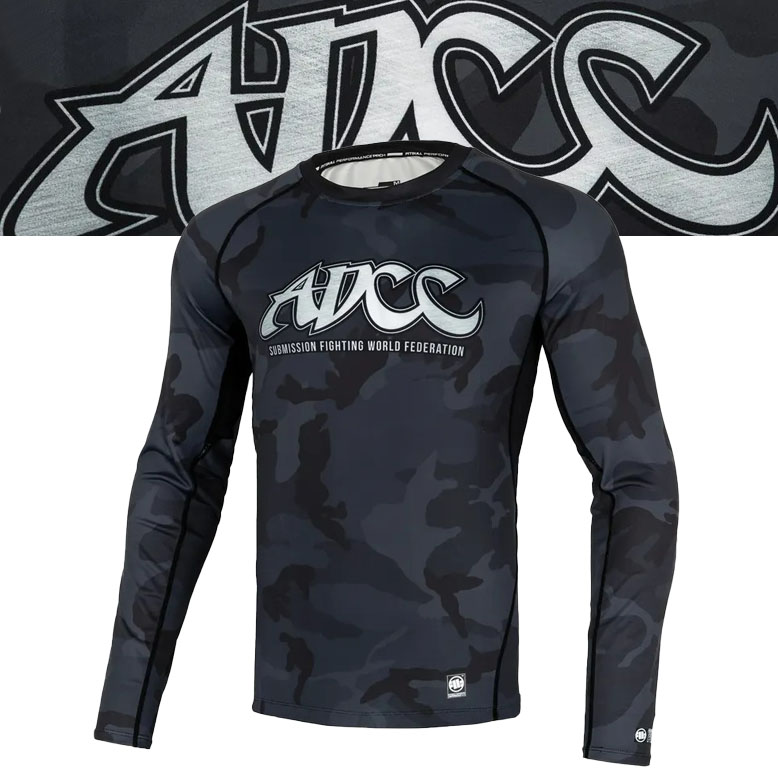 Męski Longsleeve Rashguard Pitbull Koszulka Sportowa Adcc Camo