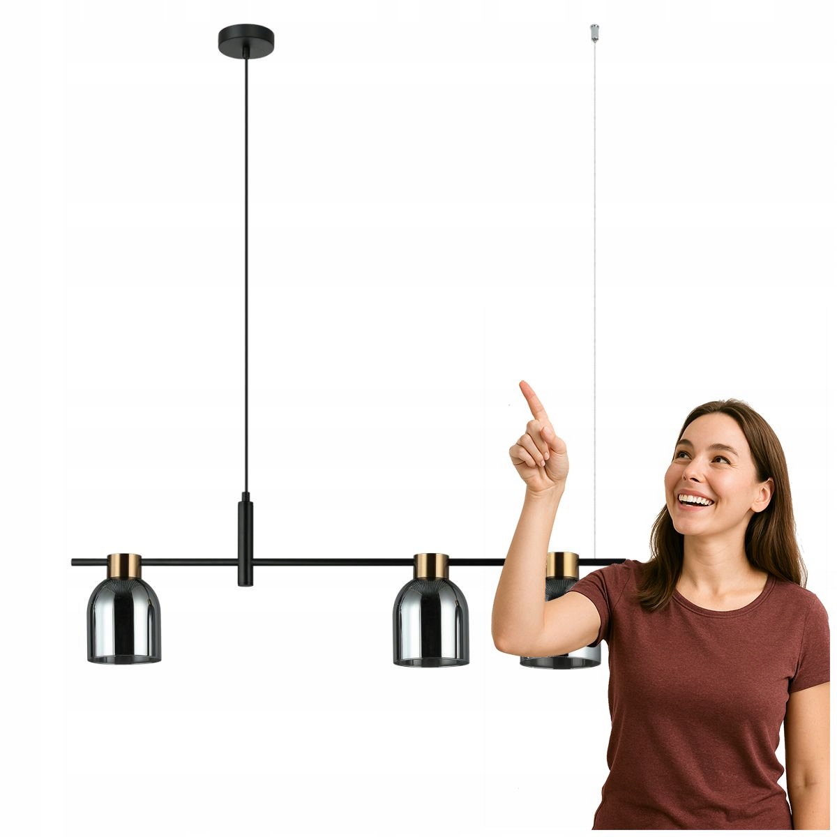 Moderná lampa Servio s reguláciou na 3 žiarovky Italux