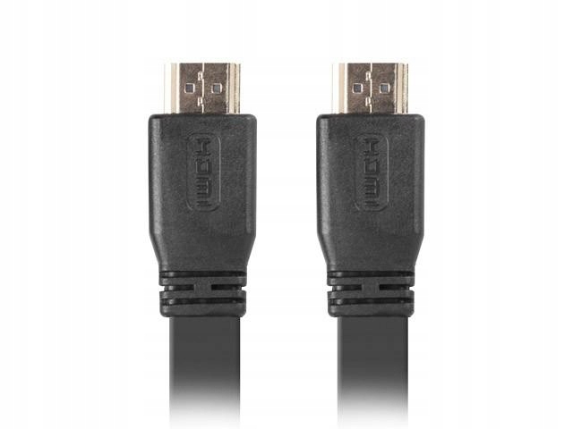 Kabel Hdmi-hdmi v2.0 1.8m czarny płaski 4K 60Hz, pełna miedź