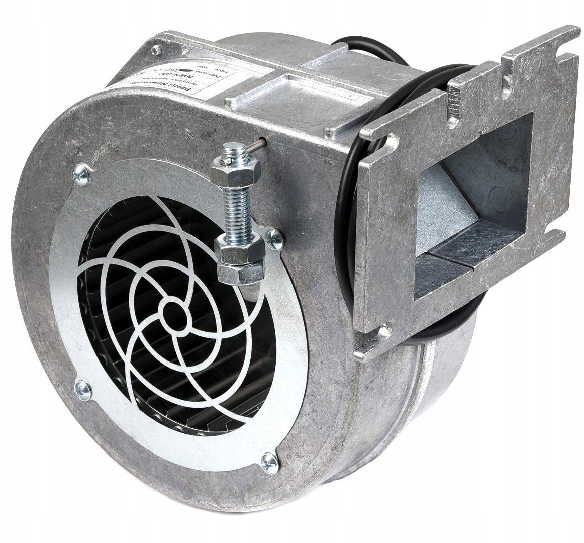 Wentylator dmuchawa NWS-100 do kotła pieca 80W + PRZEPUSTNICA + WTYCZKA