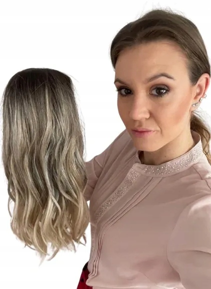 Topper, vlnitý tupet dopinka bez ofiny Fiorella mono part tricolor b