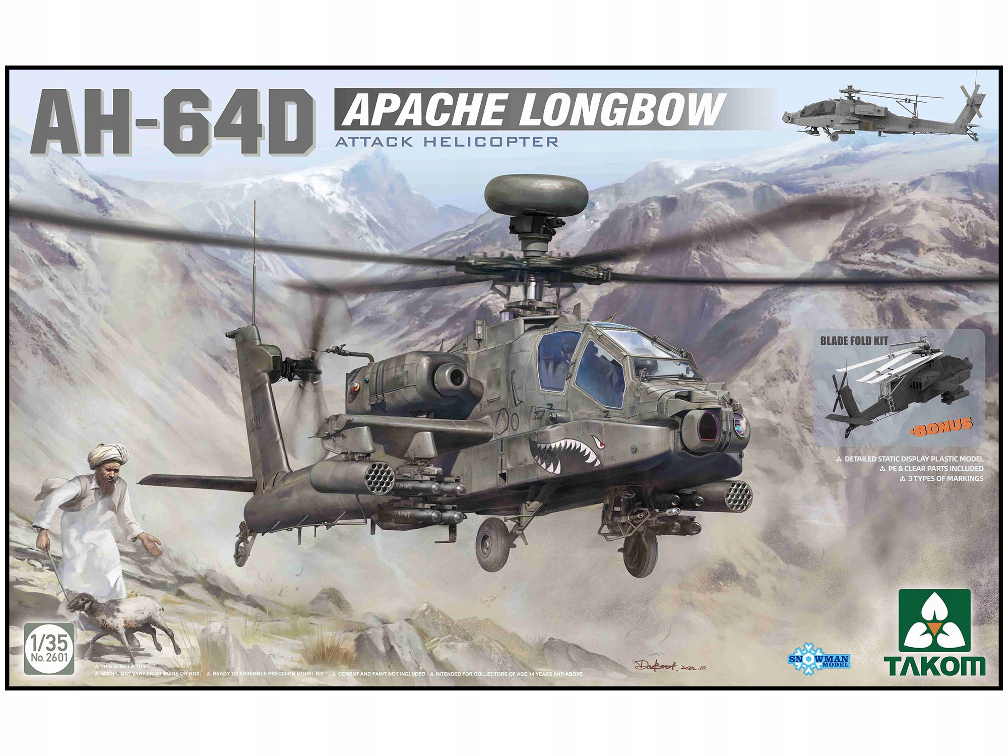 Vrtulník AH-64D Apache Longbow model 2601 Takom