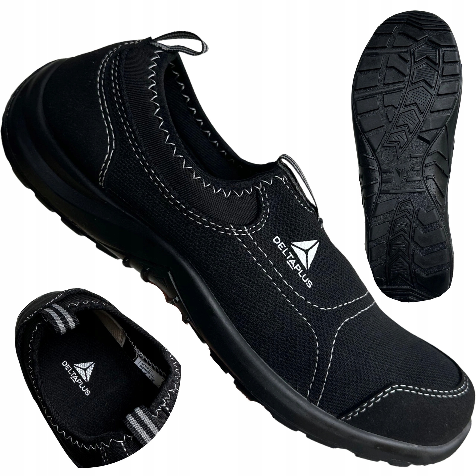 Buty Ochronne Robocze Wsuwane Lekkie Czarne Delta Plus Miami S1P r.36