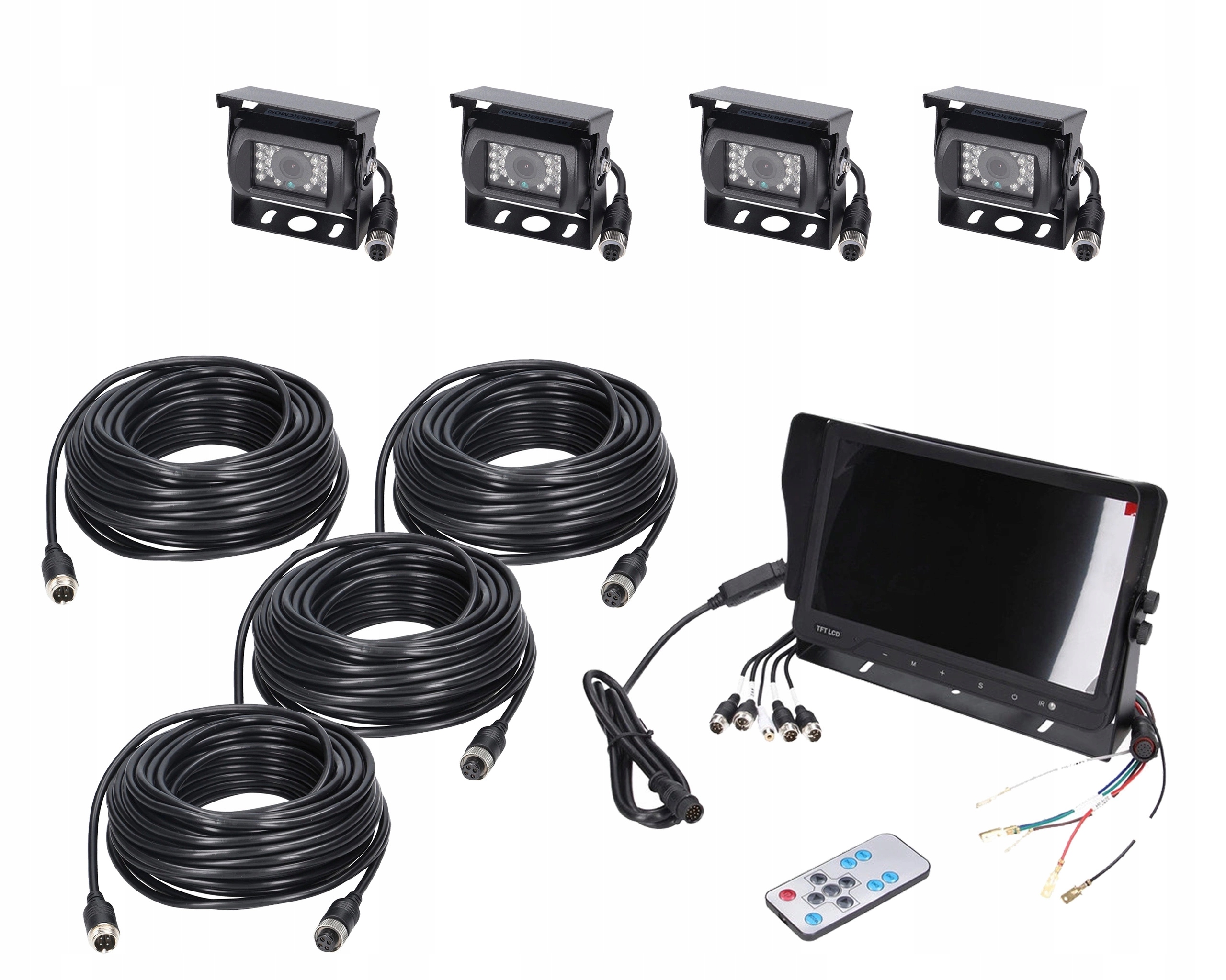 Sada pro monitorování vozidla Hd 10 palců 4 kamery