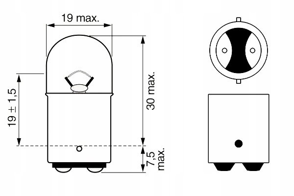 Bosch Žiarovka 10KS R5W 12V 5W BA15D Cokolová Pure Light