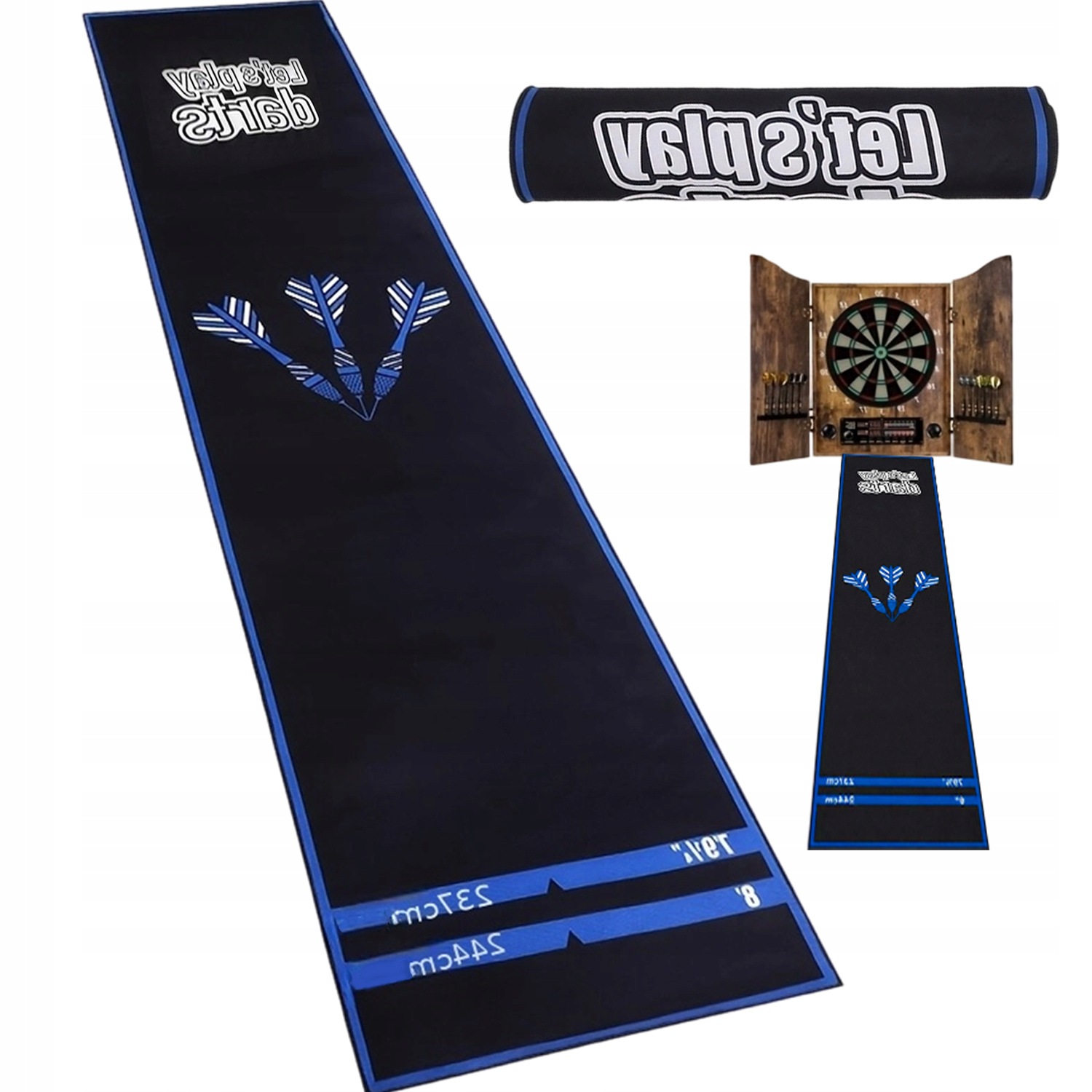 Mata Do Darta Ochronna Profesjonalna Z Ustawieniami Odległości Pvc 250X30CM