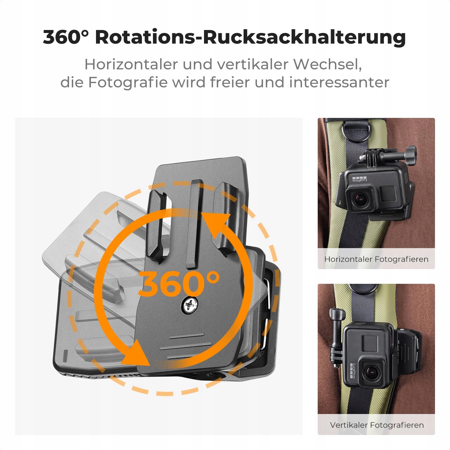 K&F CONCEPT Plecakowy Uchwyt Na Ramię Do Kamer Sportowych Hero DJI Osmo — miniatura 2