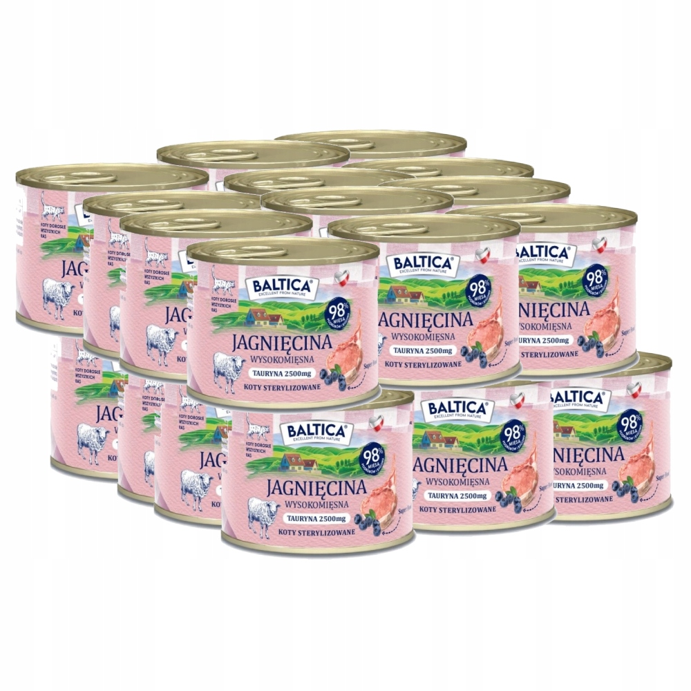 Levně Baltica Chuťové krmivo pro kočky s příchutí jehněčího 24x185g