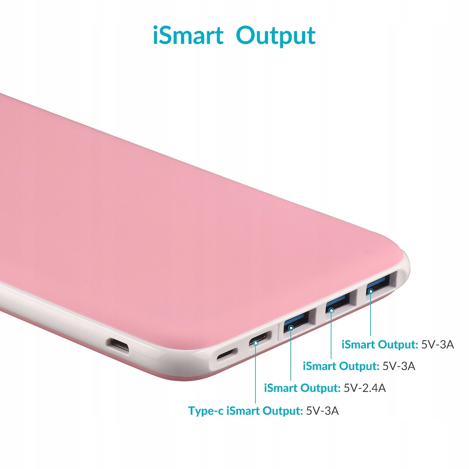 CHARMAST Powerbank 26800mAh USB C Różowy do iPhone Samsung Huawei Tablet — miniatura 6