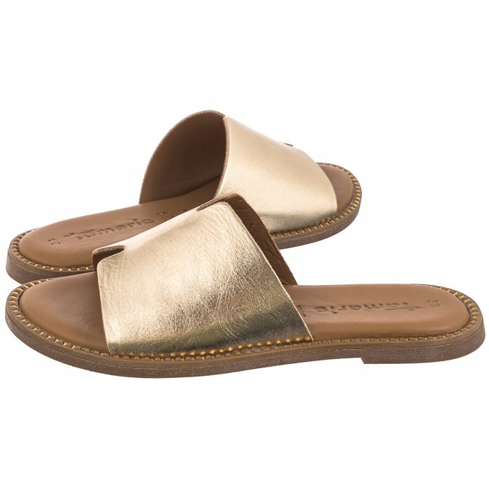 Boty Nazouváky Kožené Dámské Tamaris Zlaté 1-27135-42 933 Light Gold